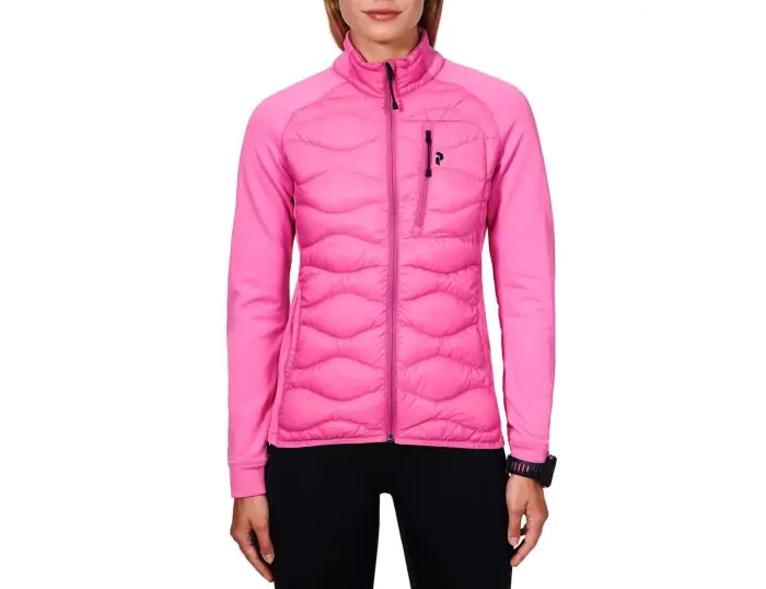 Peak hybrid jacket top