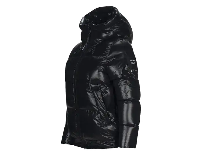 Peak performance moment down high gloss jacket black sales