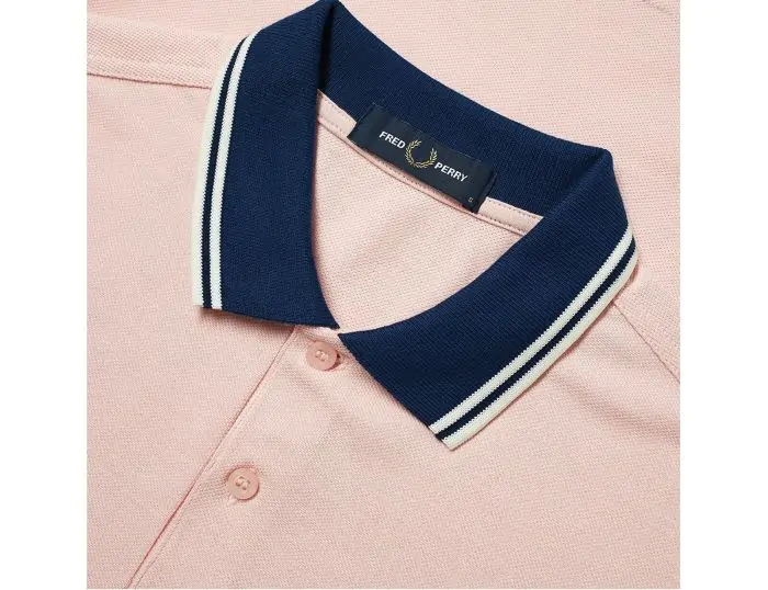Fred Perry Contrast Rib Polo Shirt Pink Polo Shirt Avantisport