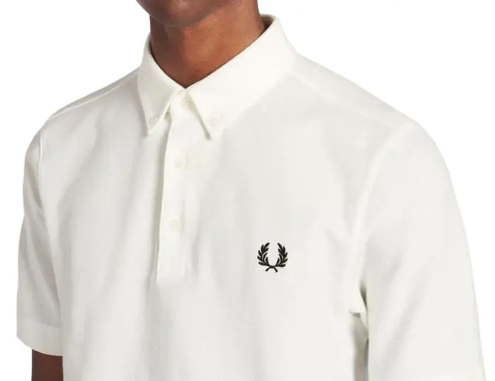Fred Perry - Button Down Polo Shirt - White Polo