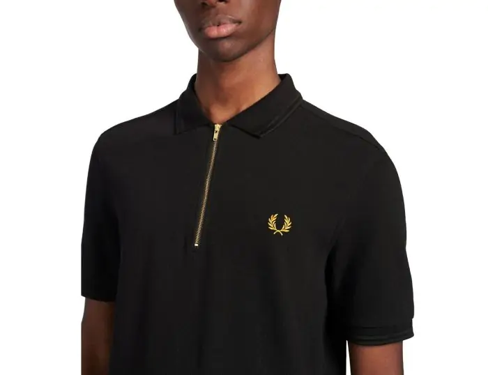 Fred Perry - Zip Neck Polo Shirt - Polo Shirt Black