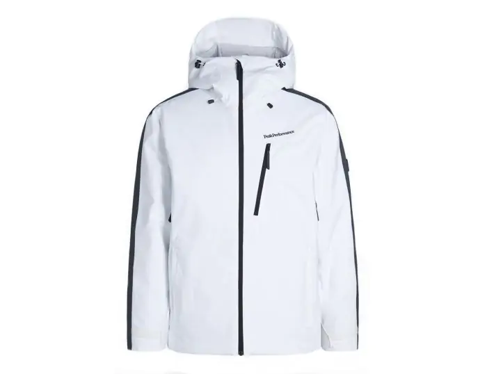 Peak performance white ski jacket store