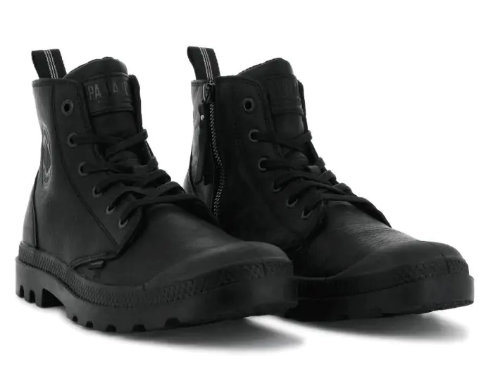 Palladium Pampa Zip Leather Ess Black leather shoes Avantisport