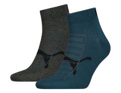 Puma - Men's Outline Logo Quarter Socks - Low Socks