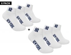 New York Yankees - 6-Pack Quarter Socks - White Socks