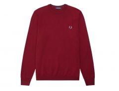 Fred Perry - Classic Merino Crew Neck Jumper - Red Sweater