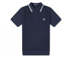 Fred Perry - Twin Tipped Knitted Shirt - Blue Poloshirt