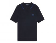 Fred Perry - Zip Neck Knitted Shirt - Polo Shirt with Zipper