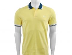 Fred Perry - Contrast Rib Polo Shirt - Polo Shirt Yellow