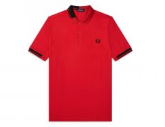 Fred Perry - Abstract Collar Polo Shirt - Red Polo Shirt