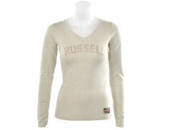Russell Athletic  - Deep V-Neck Long Sleeve Tee - Womens Top