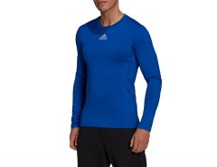 adidas - Techfit Warm Long Sleeve Top - Blue Compression Top