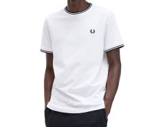 Fred Perry - Twin Tipped T-Shirt - White T-Shirt Men