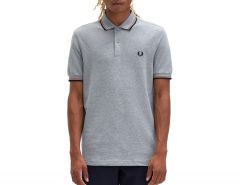 Fred Perry - Twin Tipped Shirt - Grey Polo Shirt Cotton