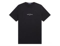 Fred Perry - Embroidered T-Shirt - Black Cotton Tee