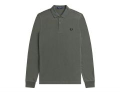 Fred Perry - Longsleeve Plain Shirt - Dark Green Polo Shirt